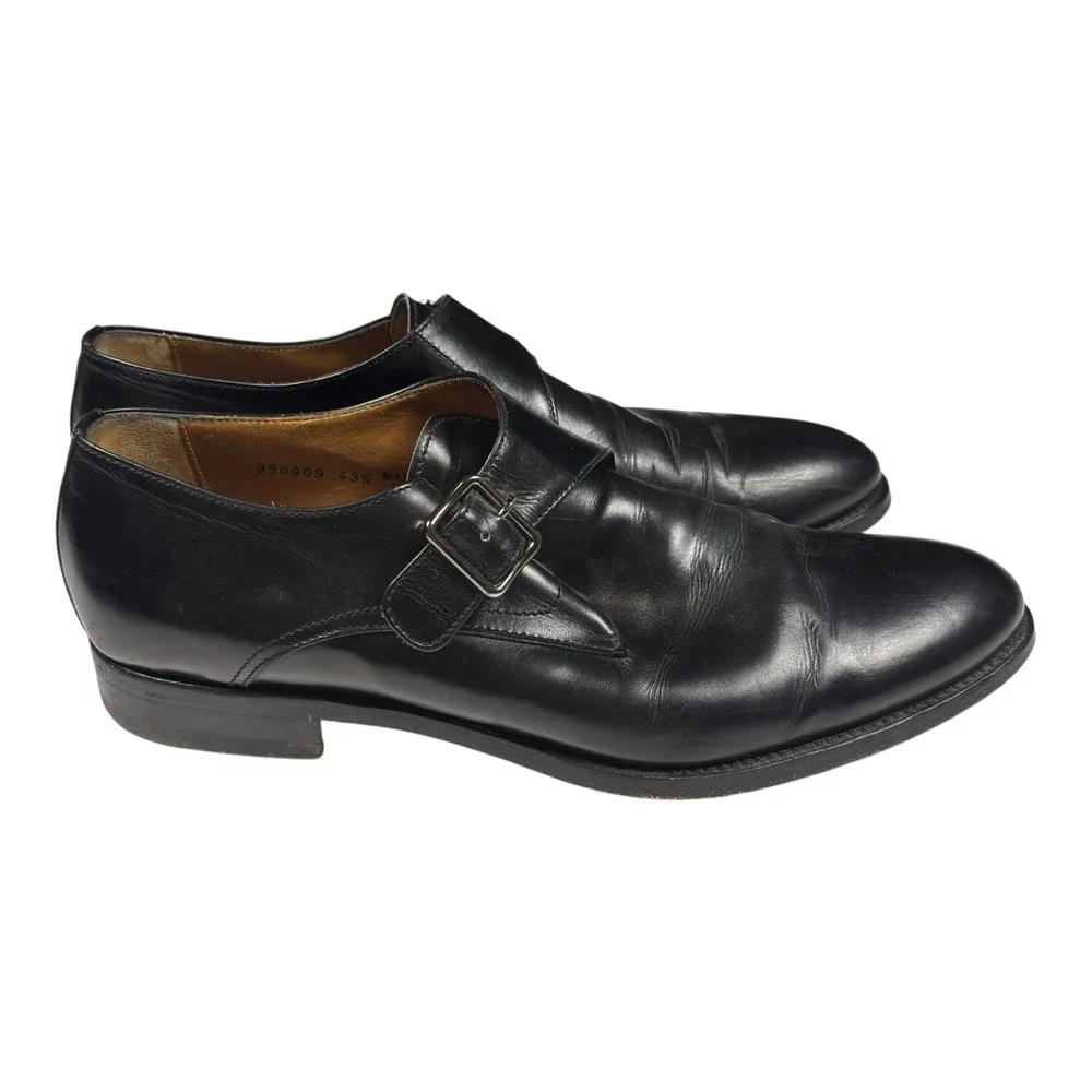 Antonio‎ Maurizi Men's Shoes Size 43.5 Black Leather Monk Strap